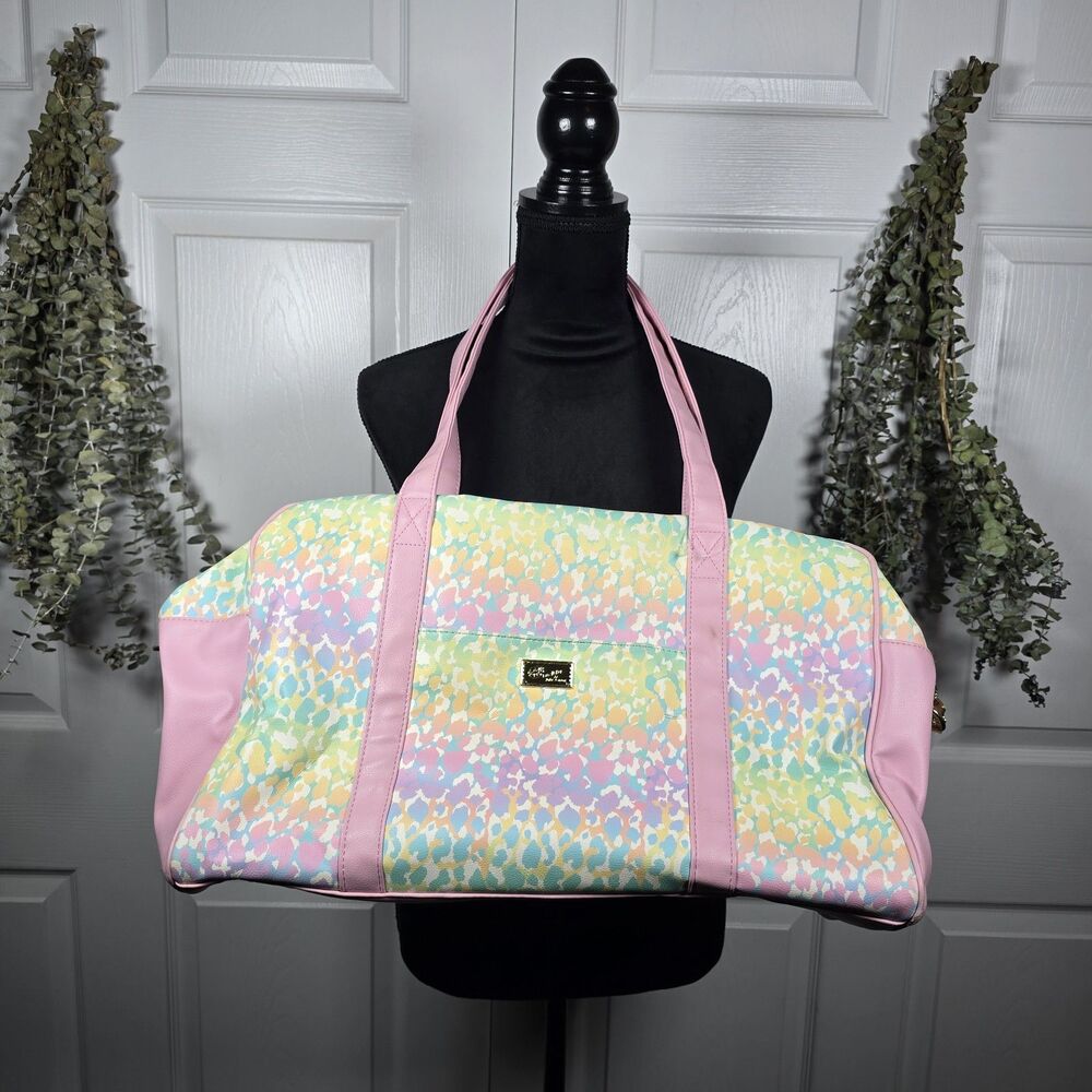 Luv Betsey by Betsey Johnson Pastel Animal Print Duffle Bag Cheer Dance Travel